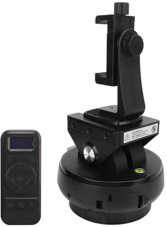 Hamwesh Motorisierter Panorama-Stativkopf, 360-Grad-Drehung, 9 Geschwindigkeiten, Schwenk-Neigefunktion, 2,4-G-Funkfernbedienung, 3,5-mm-Auslöser-Schwenkkopf, Kamerarotator mit Telefonclip,