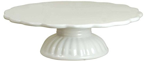 IB Laursen Torten Kuchen Platte Fuß Mynte English Weiß Keramik rund Ständer