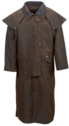 Outback Trading Unisex Mantel Stockman Duster 2056 Stockman Waterproof Breathable Extra-long Cotton Oilskin Duster Coat (pack of 1)