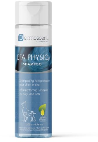 Sanftes Hundeshampoo für empfindliche Haut | Feuchtigkeitsspendende Fellpflege mit Hanfsamenöl & Niaouli-Öl | Für Hunde & Katzen geeignet | EFA Physio Shampoo von Dermoscent