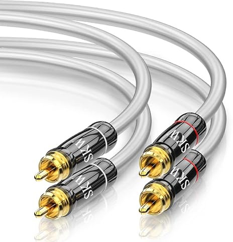 SKW Cinch Audio Kabel Set 2RCA Stecker Auf 2RCA Stecker HiFi Chinch RCA Kabel (3M,Grau)