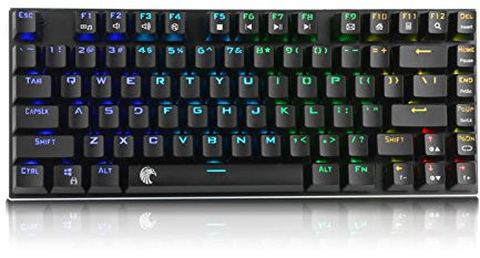 TuToy E-Element Z88 81 Key Nkro USB Kabel RGB Beleuchtete Mechanische Gaming Keyboard Outemu Blau Schalter-Schwarz