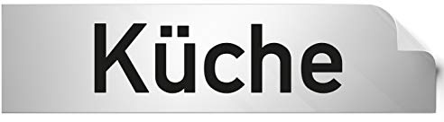 Türschilder24 Folienschild Türschild • Küche • PVC Hinweisschild • 160 x 40 mm Silber • selbstklebend • Kratzfester Druck • UV Beständig