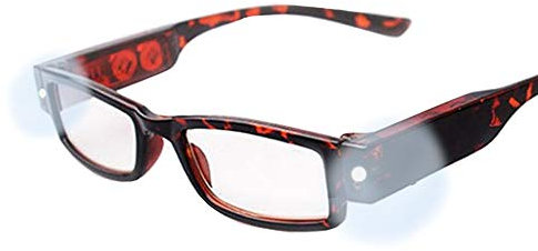 Milya Unisex Lesebrille Presbyopie Brille Sehhilfe Lesehilfe mit Licht Schwarz (3,0, Schwarz+Rot)