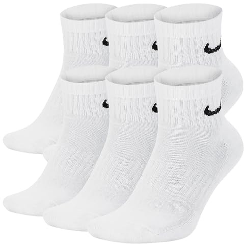 NIKE 6 X Sport Freizeit Socken Strümpfe 2X3er Pack SX7677, Farbe:Weiß, Größe:L = 42-46