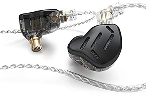 Linsoul KZ Zax - Auricolari in ear Hi-Fi con driver ibrido 1DD+7BA, con alloggiamento in lega di zinco, cavo OFC da 0,75 mm a 2 pin rimovibile (senza microfono, nero)