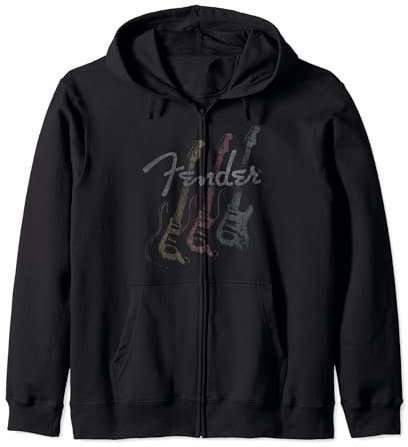 Fender Stacked Guitar Faded Logo Felpa con Cappuccio