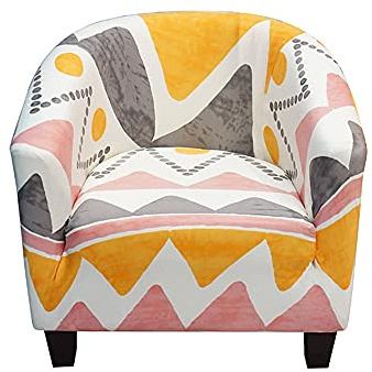 Highdi Stretch Bedruckte Sesselbezug Sesselschoner Sesselüberwurf, Universal Sofabezug Antirutsch Sesselhussen mit armlehnen für Einzelsofa, Clubsessel, Loungesessel (Rosa Bohemien)