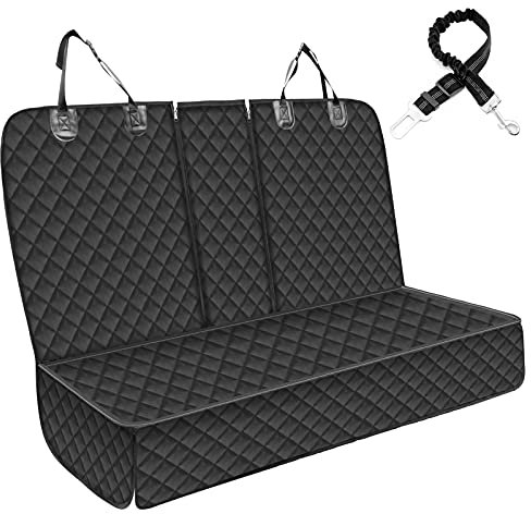 GARELF Hundedecke Auto Rückbank, Haltbare Autoschondecke Hund Rücksitz(134x118cm) mit 1 Elastischen Hundesitzgurt, Kratzfest & Wasserdicht Hängematte für Kinder Passend für Alle LKWs PKWs SUVs