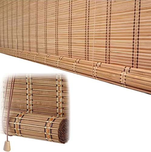 GZGLZDQ Natürliche Holz-Fenster Jalousien,Handgewebte Bambusrollos für Lichtfilterung Anti-UV,Retro-Bambus-Jalousien für Küche Vorhänge,Garten,Holz-Laubengänge,Balkon (Größe : 50x120cm/20x47in)