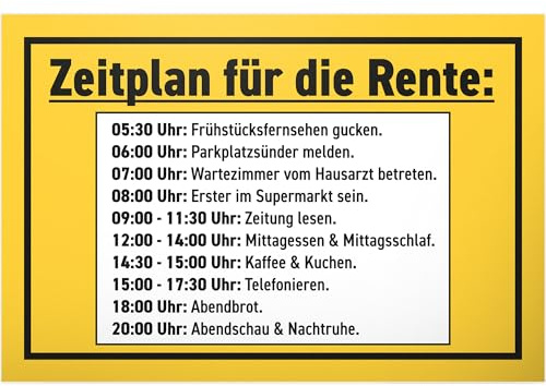DankeDir! Zeitplan Rente - Schild 30 x 20 cm - Frauen & Männer Rentner Ruhestand Geschenk Kollege Renteneintritt - Deko Party Karte Pensionierung Verabschiedung Abschied Geschenkidee
