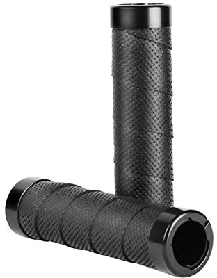 Fahrradgriffe Ergonomisch, Mikrofaser Leder Rutschfester Fahrrad Griffe Lenkergriffe Fahrrad Lenker Griffe 22mm Rennrad Lenker Griffe für Für MTB-Mountainbike, Rennrad, Trekkingrad, Scooter,Schwarz