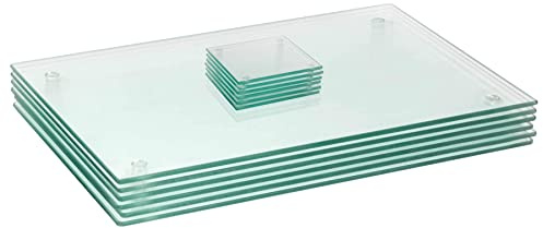 Harbour Housewares Glas -Tischematen & Untersetzer Set - 50cm X 40cm - Klar - 12pc