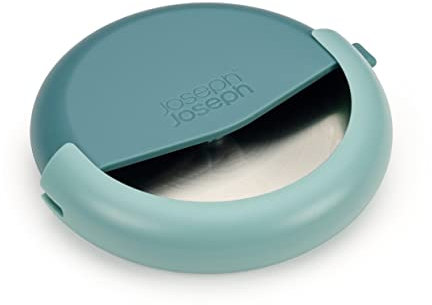 Joseph Joseph Duo Pizzaschneider mit Klingenschutz, Kompaktes Schneiderad, Teal, Blaugrün