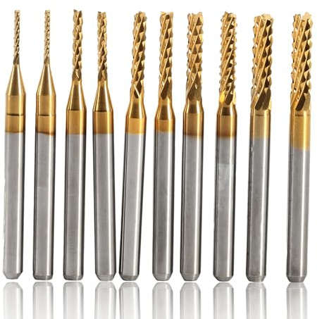 FLEXMAN 10 Stücke Hartmetall Schaftfräser, Hartmetall Rotationsfräser Set Schaftfräser, Gravur Bits Rotary Grate Set, Hartmetall Frässtifte für Schnitzen, Metallpolieren, Gravieren Bohren
