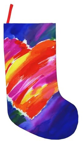 ROOZEE Weihnachtsstrümpfe, Herz in Blau, 45,7 cm, festliche Dekoration und ideale Tasche