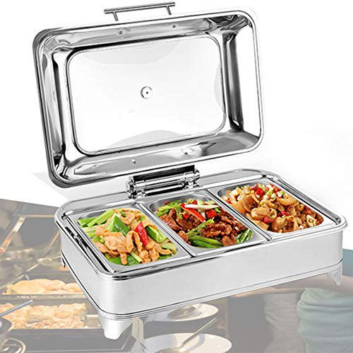 Chafing Dish, Food Warmers for Parties, 9L Commercial Buffet Servers and Warmers Chafing Dishes with Lids for Buffet Wedding or Part - Keep Food Warm, 400W