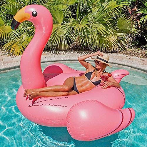 Aufblasbare Pool-Schwimmkörper, Luftmatratzen, rosa Flamingo-Halterung, für Erwachsene, Wasser-Schwimmbett, Sofa, Strand, Meer, Pool, schwimmende Reihe, Schwimmen, 190 x 140 x 140 cm, zum Entspannen