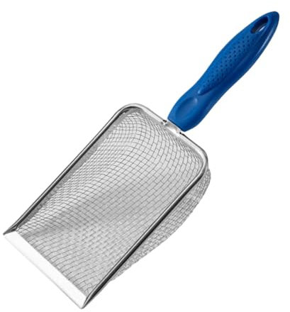 Baoblaze Katzenstreu-Siebschaufel, Katzensandschaufel, antihaftbeschichtet, für Haustiere, Streuschaufel aus Metall, Edelstahl für Welpen, 1.5 x 1.5 mm Maschenweite