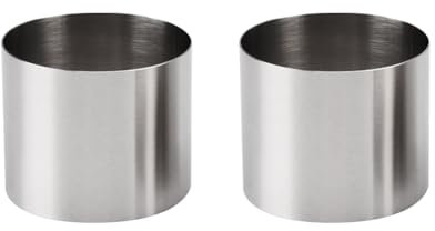 FSSTUD 2 Pcs 5cm Stainless Steel Cake Ring Mold Round Cookie Baking Rings Metal Dessert Baking Molds Small Mousse Cooking Mold Circle Cookie Cutters Shapes