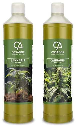 Cosador Hanf- & Cannabis-Dünger Konzentrat Set – 0,75L Wachstumsdünger & 0,75L Blütendünger, Für ca. 218L Wasser, Indoor/Outdoor, Ideal NPK-Balance, Mineralische Nährstoffe
