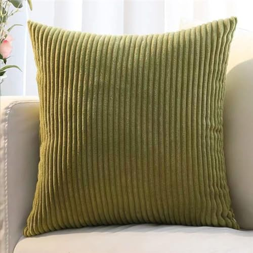 SWJ-swjssb Kissenbezug 80x80, 2er Set,Sofa Kissenbezüge 65x65,Kord Zierkissenbezug Dekokissen Sofakissen Bezug Groß Kissenhülle Dekorative Weiche Zierkissenbezüge Kissen Bezug(Moss Green,80x80 cm)