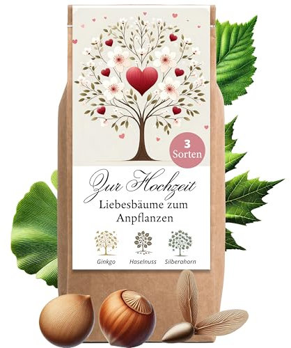 Hochzeitsgeschenk Anzuchtset Liebesbäume Hochzeitsgeschenke für Brautpaar Liebesbäume Geschenk Hochzeit kleine Aufmerksamkeit Hochzeitsbaum Baum Pflanzen Samen Set (Variante 1)