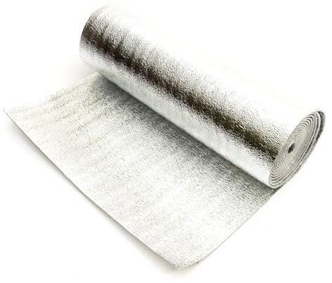 1 Pack Radiator Foil Reflective Thermal Heating Insulation (5m x 50cm) 3mm Thick Double Sided Energy Saving Aluminium Foil Insulating Heat DIY Roll Home Wall Floor Ceiling Loft Easy to Cut