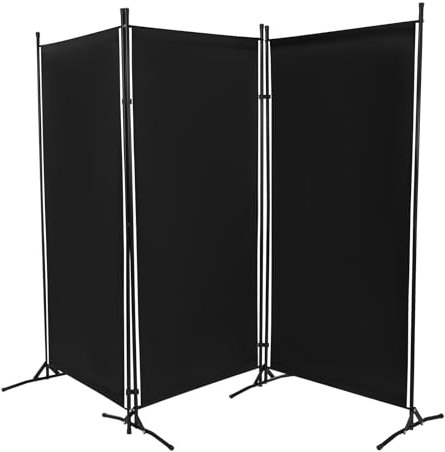 Paravent Raumteiler innen Trennwand Sichtschutz 3/4 teilig 200 * 170cm（260 * 180cm） Raumtrenner klappbar Spanische Wand freistehend Stellwand aus Stoff Privatschutz Paravants (Grau, 260 * 180cm)