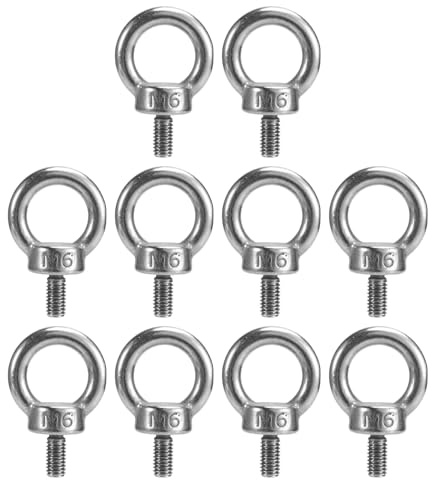 Kznifmk 10 Pezzi Vite Bullone Occhio di Sollevamento 304 Acciaio M6 per il Sollevamento di Cavi Metallici