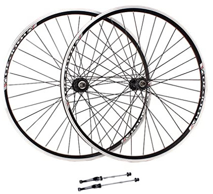 Juego de ruedas para bicicleta de montaña de 26/27,5/29 pulgadas, llantas de liberación rápida, llanta de freno en V, buje QR de 36 H para volante giratorio de 6/7/8 velocidades (Onecolor 29 pulgadas)