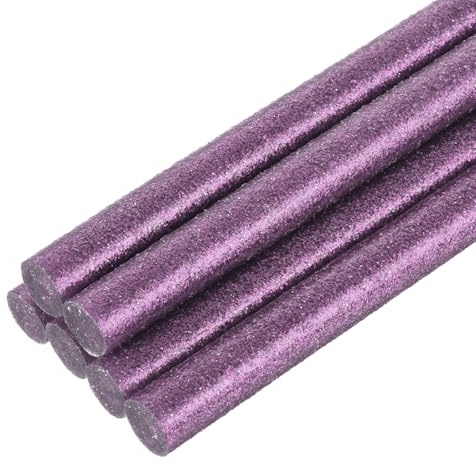 QUARKZMAN 6 stycken limpinnar 11 mm x 200 mm mini limpistol limpistol varmlim limstift för reparation konst dekoration gör-det-själv hantverk glitter lila