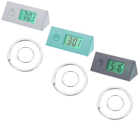 Kleiner Digitaluhr 3 Stück Kunststoff Hängeuhr mit Schlüsselanhänger | Große Ziffern, Tragbare Abschlussatmosphäre, Kompakt für Schüler und Pflegepersonal
