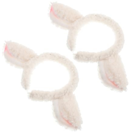 UPKOCH 2pezzi Cerchietto Orecchie Di Pecora Morbido Cerchietto Per Capelli Orecchie Di Agnello Copricapo Carini Da Cartone Animato Per Ragazza Di Costumi Da Animale
