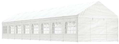 Xichuzi Pavillon mit Dach Weiß 17,84x4,08x3,22 m Polyethylen, Gartenpavillon, Faltpavillon, Pergola, Partyzelt, Standmarkise, Sonnenzelt, Garten Pavillion, Grillpavillon 3155492