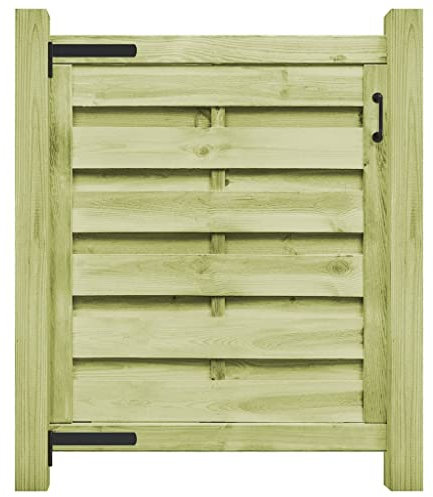 Gecheer Portillon Bois de pin imprégné 100x100 cm Vert, Portillon de Jardin, Porte de Jardin Exterieur Porte de Clôture Décorative-E