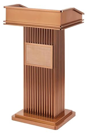 KLJUddGY Rednerpult Stehende Kanzel aus Edelstahl mit offenem Ablagefach, Podium, tragbar für Vorträge, für Kirche, Schule, Büro, Konferenz, Zuhause Mode