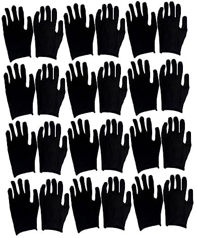 Alipis 12paare Baumwollhandschuhe Arbeitsschutz Bequeme Arbeitshandschuhe Handschutz Fäustling Schwarz Dünn