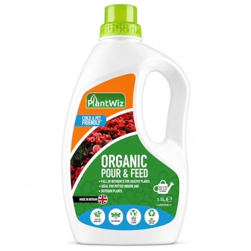 PlantWiz Organic Pour & Feed 1.5L – Ready-to-Use Liquid Fertilizer for Indoor & Outdoor Plants – No Mixing Needed – Natural Plant Food with Amino Acids & Phosphate – Safe for Pots & Baskets