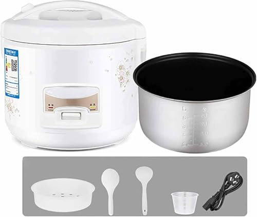 Piccolo Cuociriso Elettrico con Vaporiera, Completamente Automatico, Funzione di Mantenimento in Caldo, Pentola per Riso Antiaderente Rimovibile, 3L