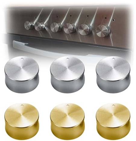 ZHYUAN6 Stk 8mm Universal Gasherd Drehknopf,Gasherd Drehknöpfe,Universal Drehknopf Set,Metall Gasherd-Knopf,Gasherd Knöpfe,Kochknöpfe für Gasherd,Drehschalter für Gasherd,Anwendbar auf Küchengasherde