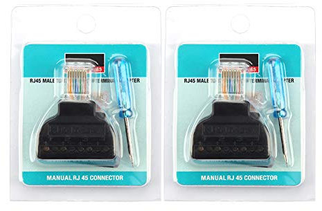 GRCFUMO 2 PCS RJ45 pour Visser l'adaptateur de borne, connecteur de borne JT1280, Adaptateur de borne de borne, Adaptateur de Terminal de Bouchon Masculin pour la caméra