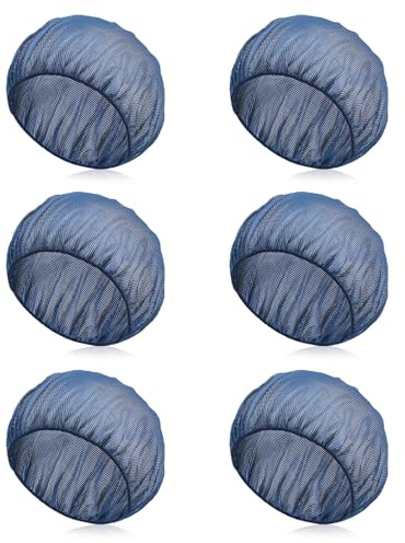 6 redecillas transpirables para dormir, gorro suave para dormir, gorro ajustable para el pelo, red seca para pelucas, gorro de dormir de noche (azul marino)
