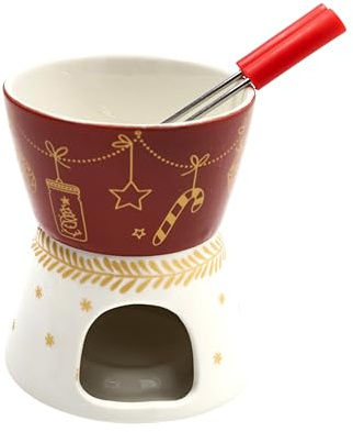 Tognana, Cioccolatiera con forchettine Sweet Chrismas, Stoneware, Multicolor