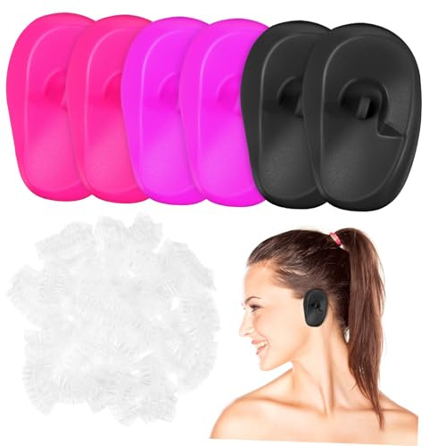 Protectores de Orejas Desechables para Tinte, 206 Piezas | Diseño Forma Oreja, Uso para Teñido y Viaje, Fácil de Guardar, para Mujeres y Hombres