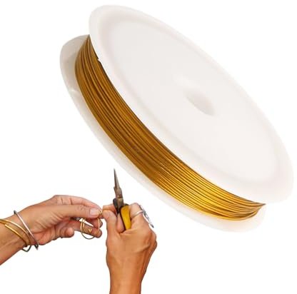 Patifirst Fil pour Fabrication de Bijoux - Acier Inoxydable Fil de Perlage Fin | De Loisir Créatif Or Argent Pour Passionnés De Bijoux Artisanaux Colliers Bracelets