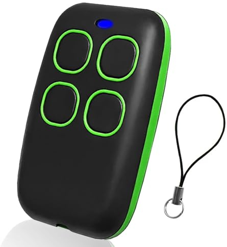 Télécommande Universelle Portail 4 en 1 – Télécommande Programmable Bip Duplicateur pour Porte de Garage, Volet Roulant, Compatible Fréquences 250-915 MHz, Code Roulant et Fixe -vert