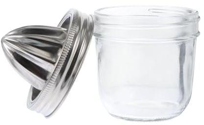 Lurrose Portable Stainless Steel Manual Citrus Juicer for Home Kitchen Removable Cap and Bottle Compact Fruit Squeezer for Fresh Lemon and Orange Juice Glass Material Easy to Use and Clean