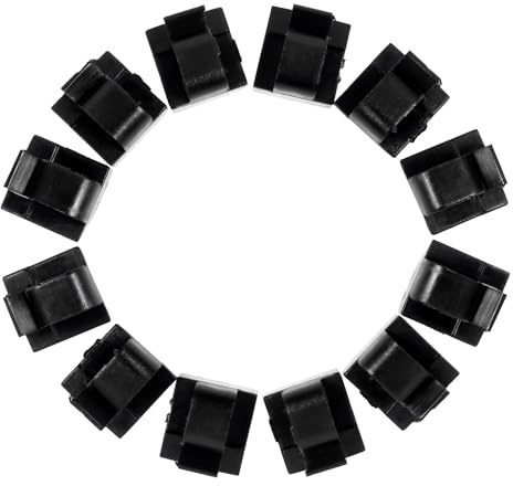 Garneck 50 Clips para Cables Autoadhesivos Grandes Sujetacables de Plástico Negro con Base Adhesiva Blanca y Verde Organizador de Cables para Oficina y Hogar Gestión para Auriculares y