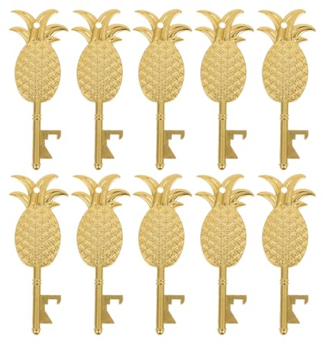 Toyvian 10 Pezzi Apribottiglie Manuale in Lega di Zinco a Forma di Chiave di Ananas Piccolo Portachiavi Apribottiglie per Feste e Uso Quotidiano Gadget per Compleanni e Picnic
